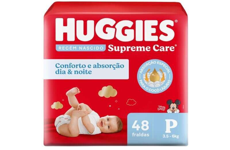 Fralda Huggies Supreme Care P com 48