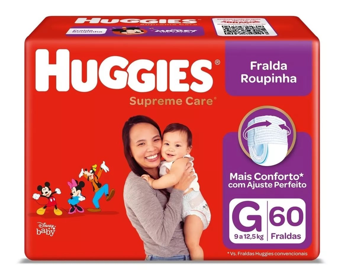 Fralda Huggies Supreme Care Roupinha G 60 Unidades
