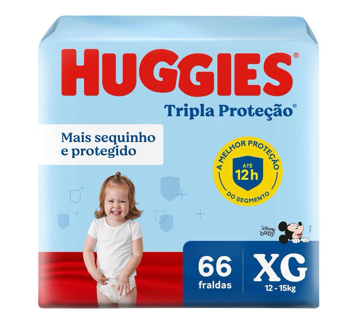 Fralda Huggies Tripla Proteção XG 66 unidades