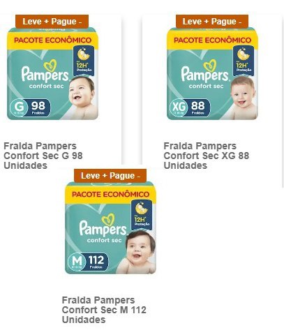 Fralda Pampers Confort Sec