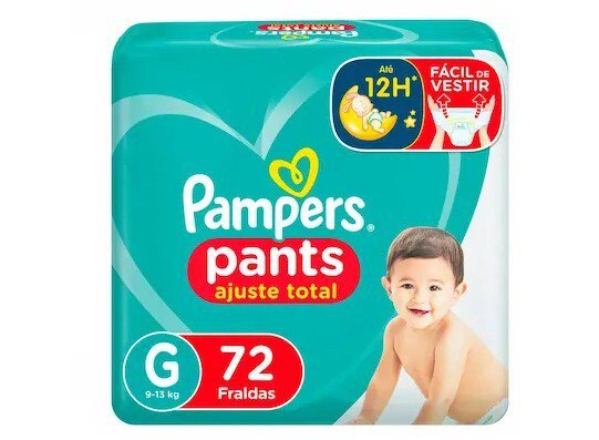 Fralda Pampers Pants Ajuste Total G com 72 unidades