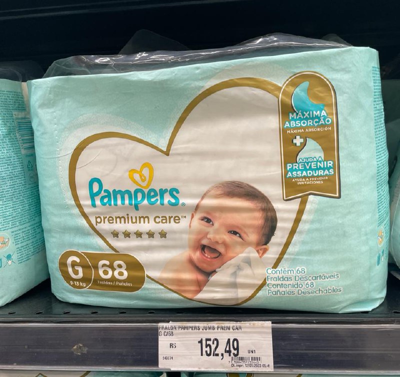 Fralda Pampers Premium Care G 68 Unidades