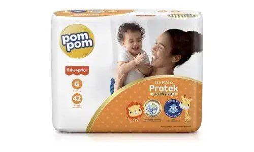 Fralda Pom Pom Protek Proteção de Mãe Mega G 42 Unidades