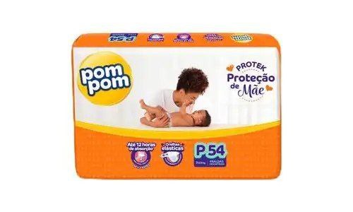 Fralda Pom Pom Protek Proteção de Mãe Mega P 54 Unidades