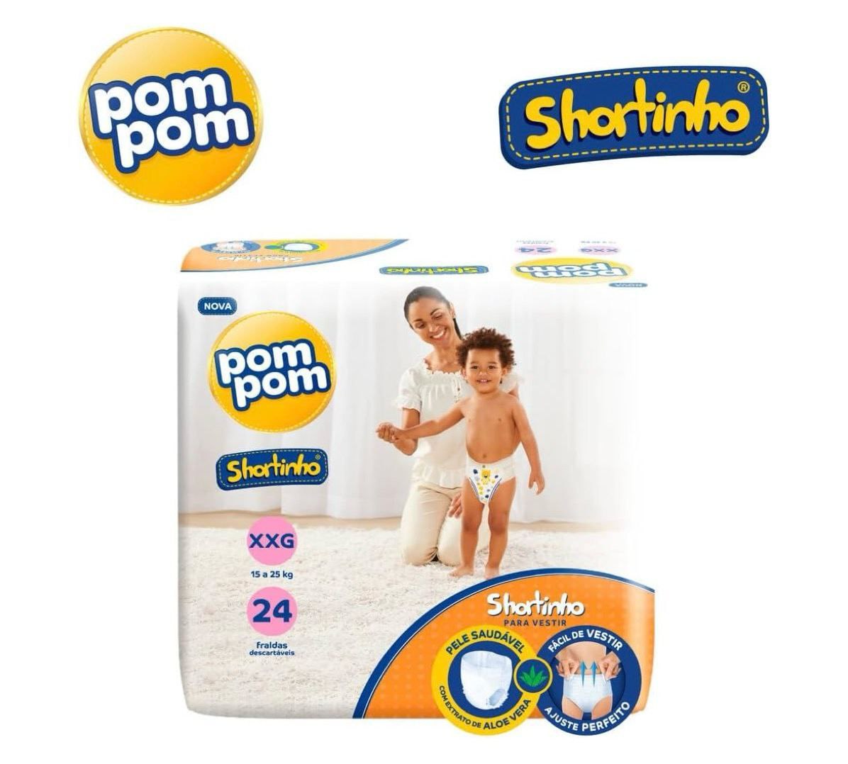 Fralda Pom Pom Shortinho XXG 24 Unidades