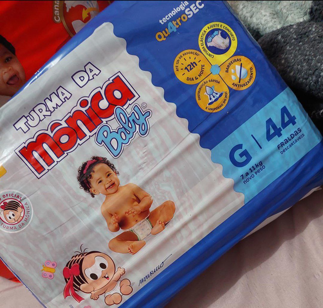 Fralda Turma da Mônica Baby Mega G 44 Unidades