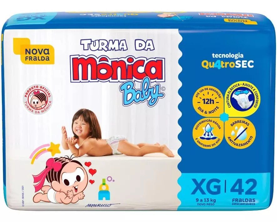 Fralda Turma da Mônica Baby XG com 42