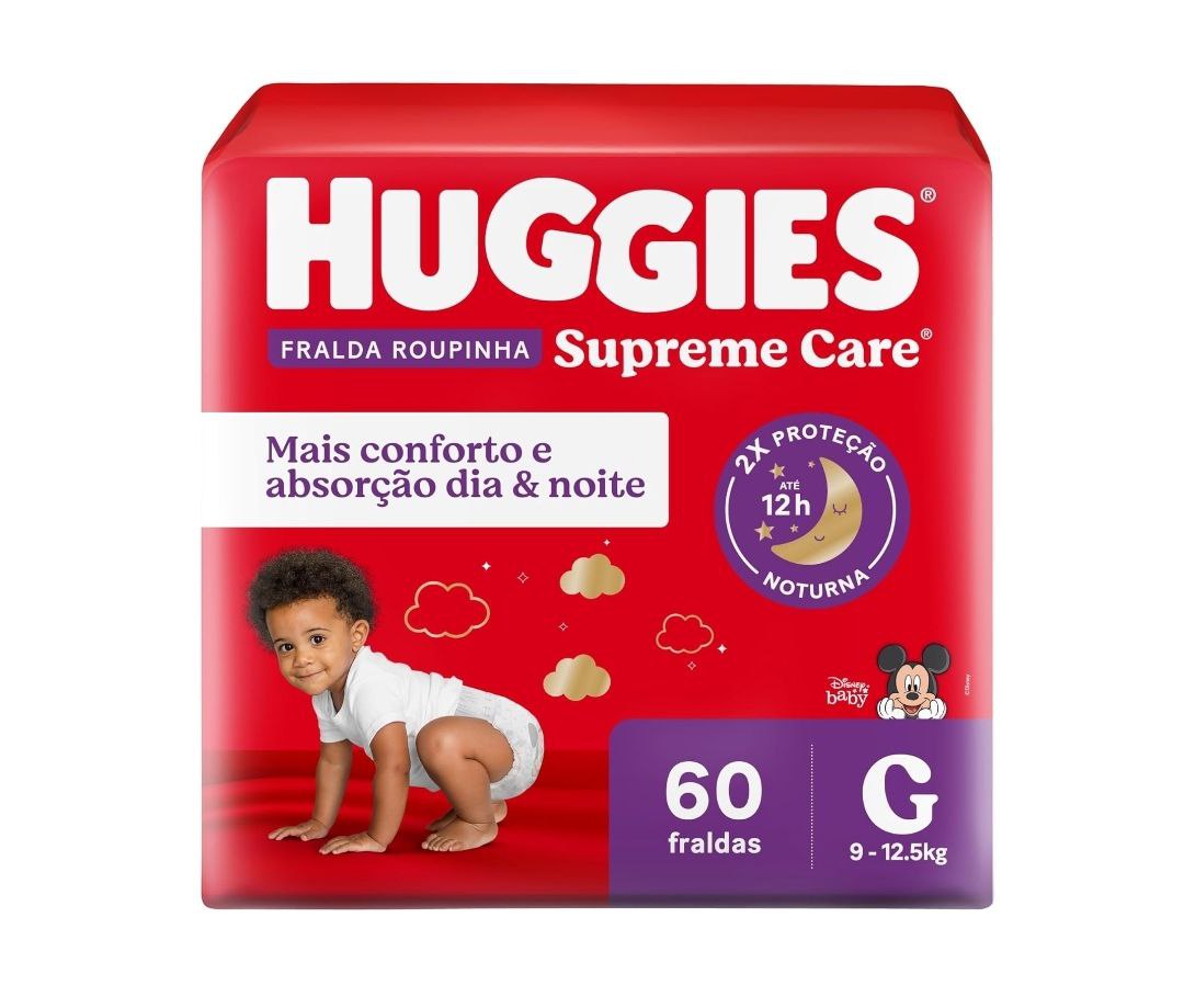 Huggies Supreme Care - Fralda, Roupinha G, 60 fraldas