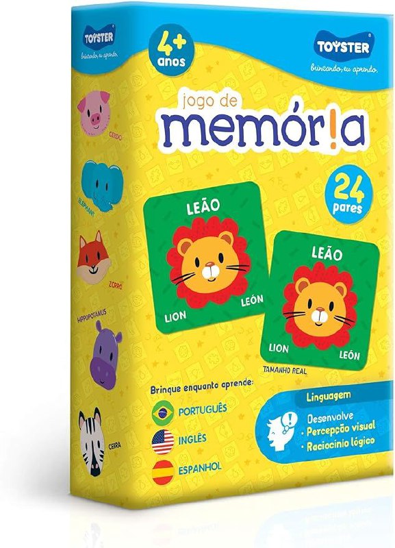 Jogo de Memória - Português, Inglês e Espanhol - Toyster Brinquedos