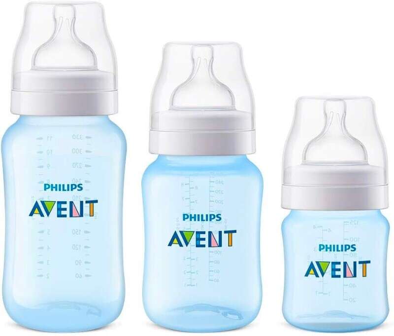 Kit Avent Classic+ 3 Mamadeiras Azul 125, 260, 330ml Philips Avent