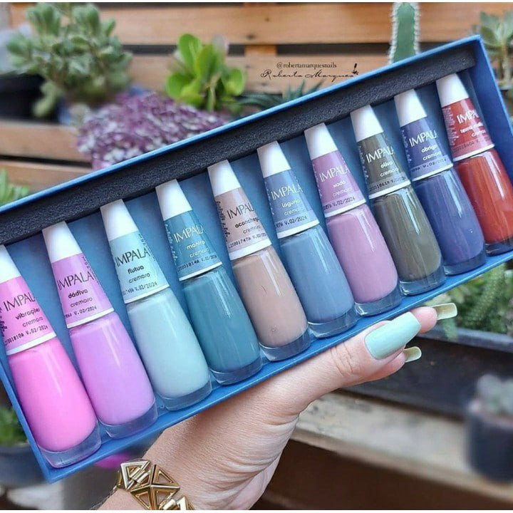 ✨ Kit c/ 10 Unidades Esmalte Impala Coleção A Cor da Sua Moda.