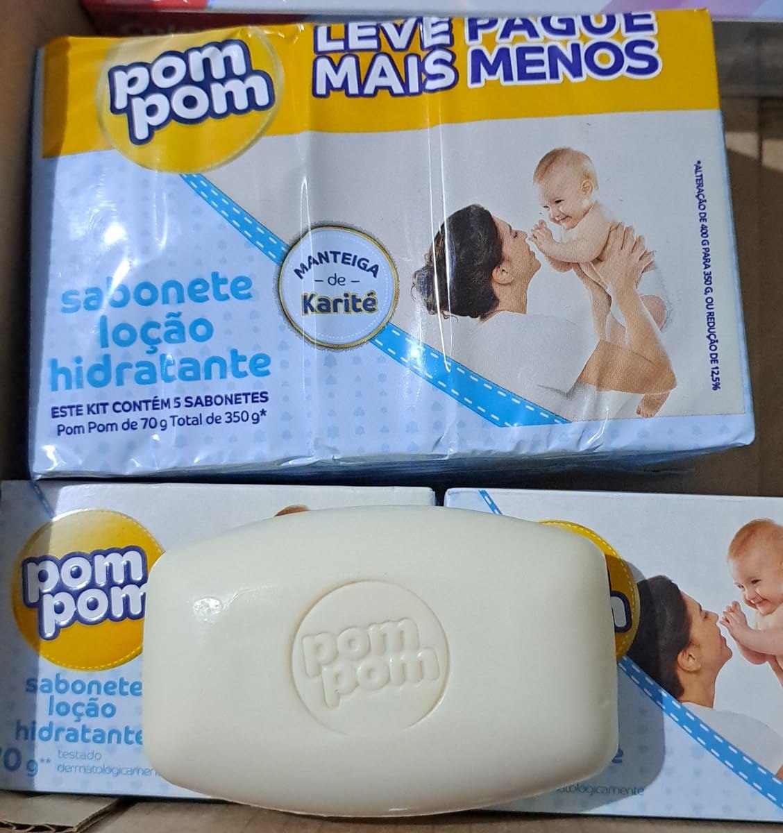 Kit Pom Pom Sabonete 5 Unidades de 70g cada