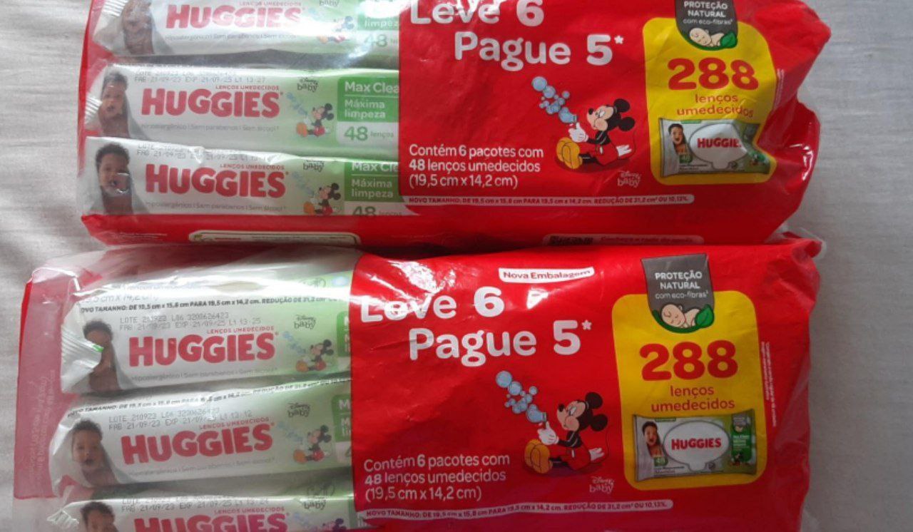 Lenços Umedecidos Huggies Max Clean 288 lenços (6 pacotes com 48 unidades cada)