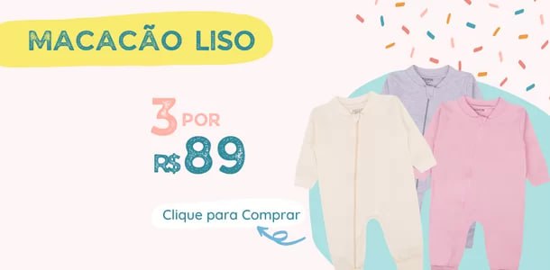 🛍 MACACÃO LISO INFANTIL
