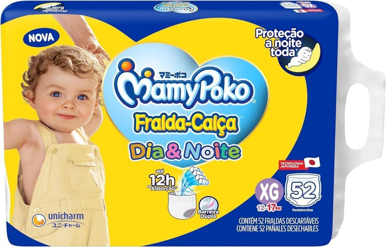 MamyPoko Fralda-Calça Dia&Noite Xg 52 Unidades