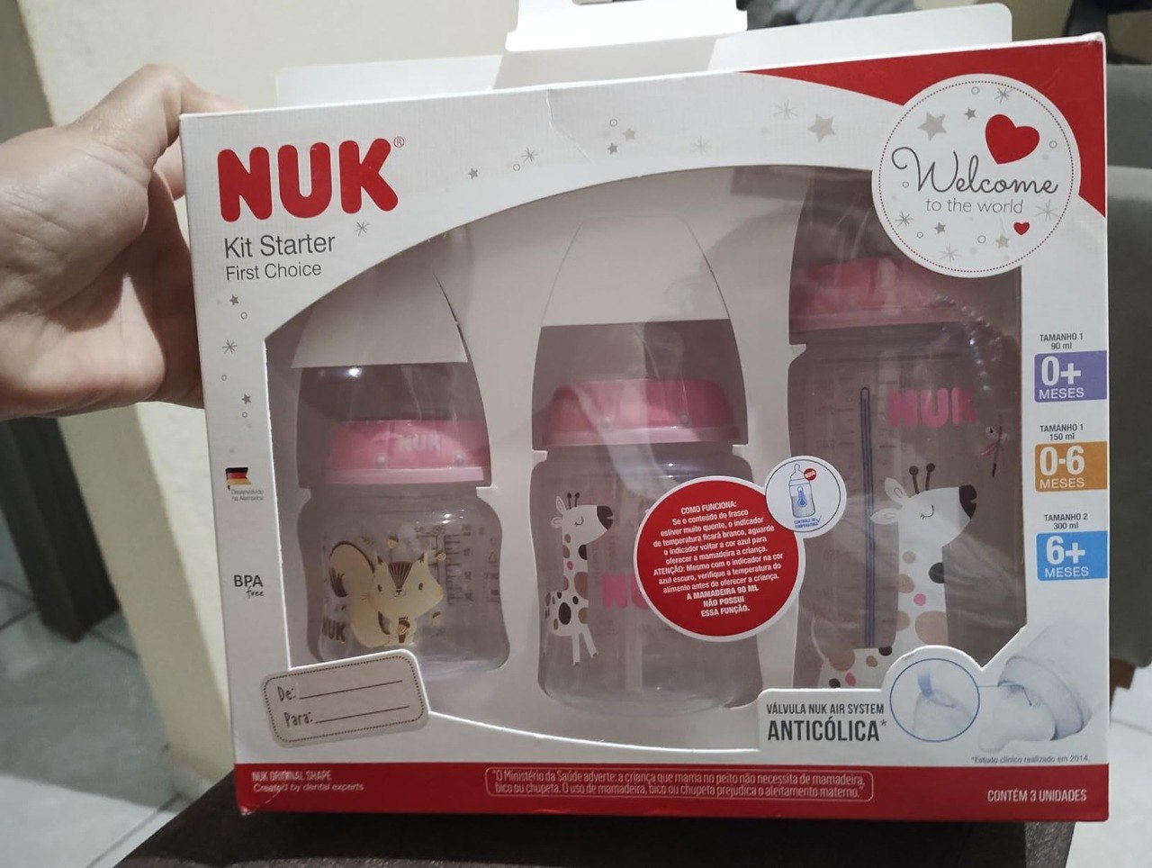 NUK Kit Mamadeira Starter Fc 90 Ml S1/ 150 Ml S1/ 300 Ml S2 Girl - Colorido