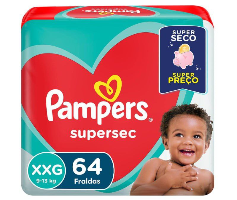 Pampers Fraldas Supersec Xxg 64 Unidades
