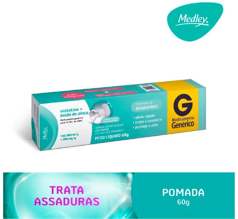 Pomada Nistatina + óxido de zinco Medley 60g