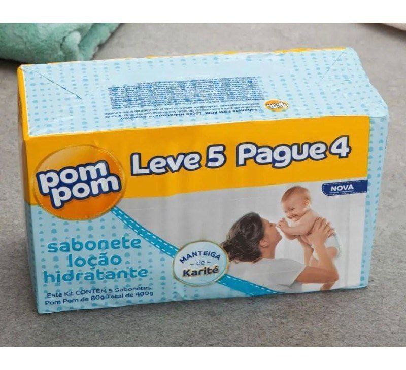 Sabonete Infantil Pom Pom Hidratante 80g - 5 Unidades