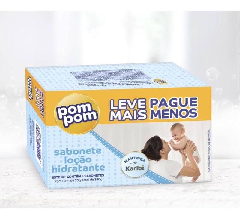 Sabonete Infantil Pom Pom Hidratante 80g - 5 Unidades