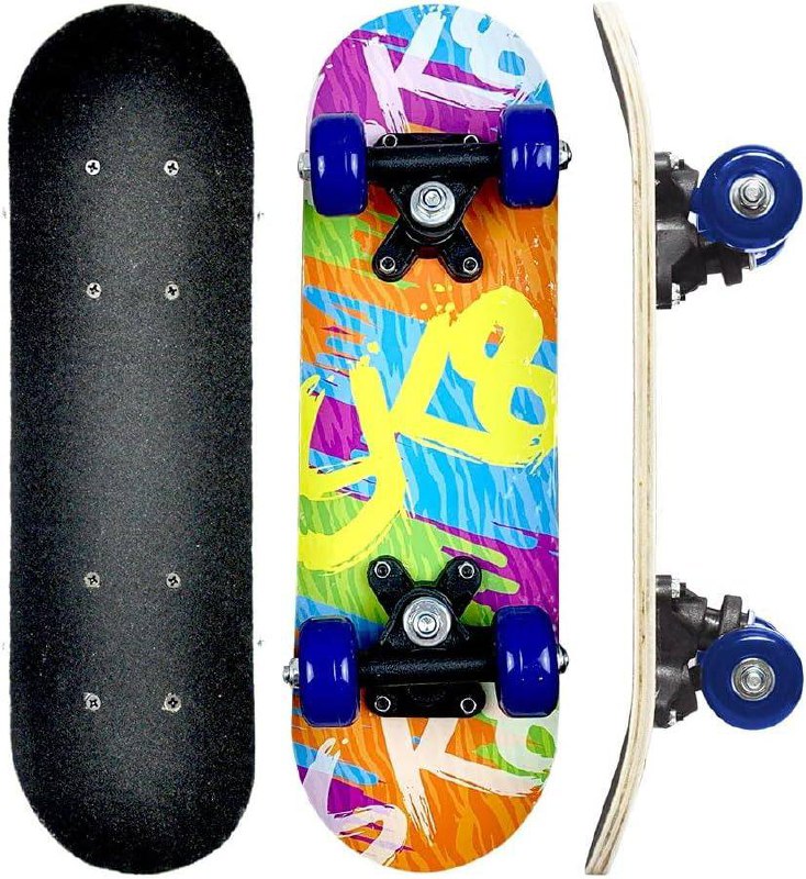Skate Infantil SK8 Madeira 43,5cm até 30kg, DM Radical, Modelo: DMR6306 SK8, Cor: Multicor*