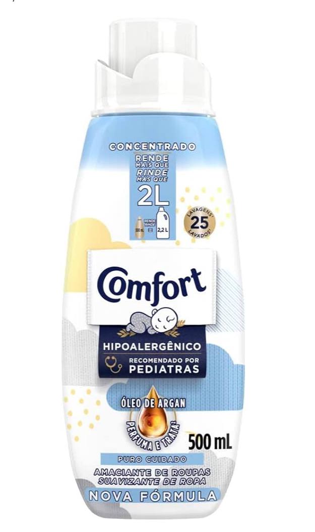 Amaciante Concentrado Comfort Puro Cuidado 500 ml, Comfort, 500 Ml
