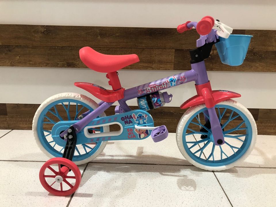 Bicicleta Aro 12 Com Rodinhas Do Stitch Disney Nathor