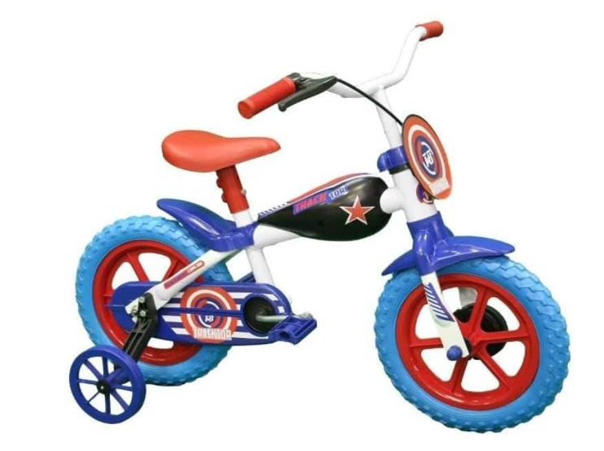Bicicleta Infantil Aro 12 Tracktor América Branca e Vermelha Track Bikes