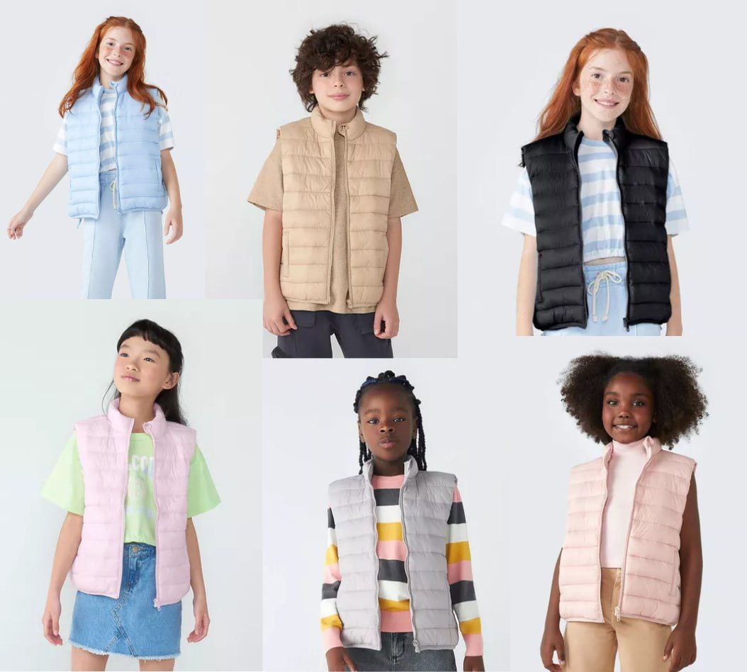 Colete Puffer Infantil Com Bolsos Hering Kids (01 ao 14)