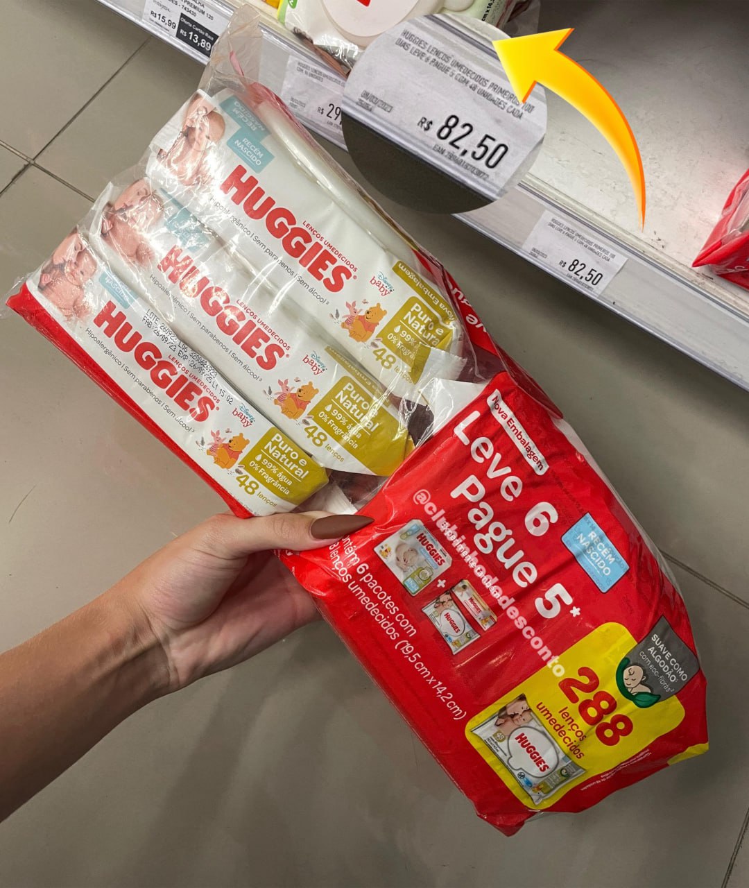 Desconto aparece no carrinho‼️ Cada lencinho sai a 8,48 🤌🏼😍