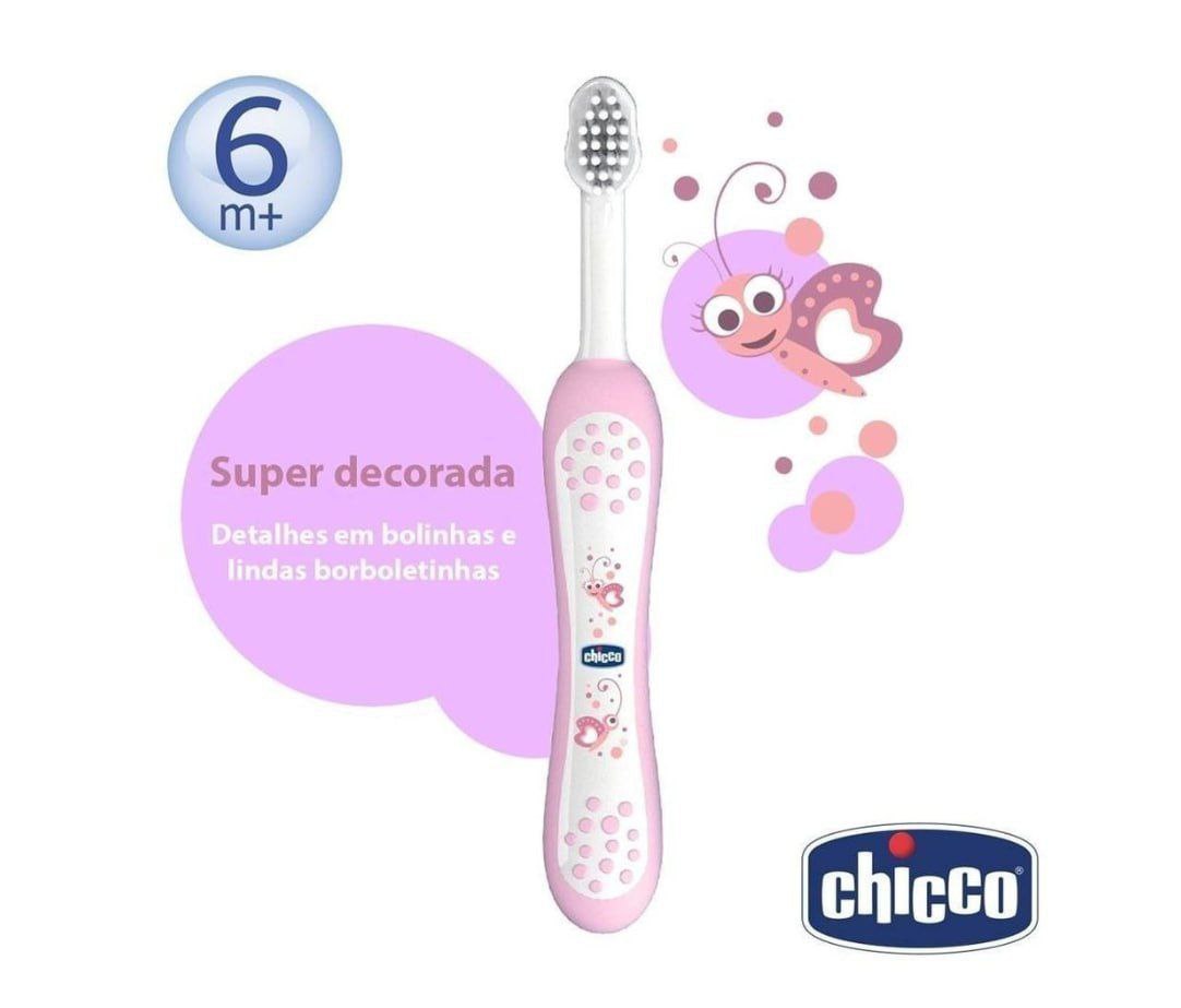 Escova De Dentes 6 M+ Rosa Chicco