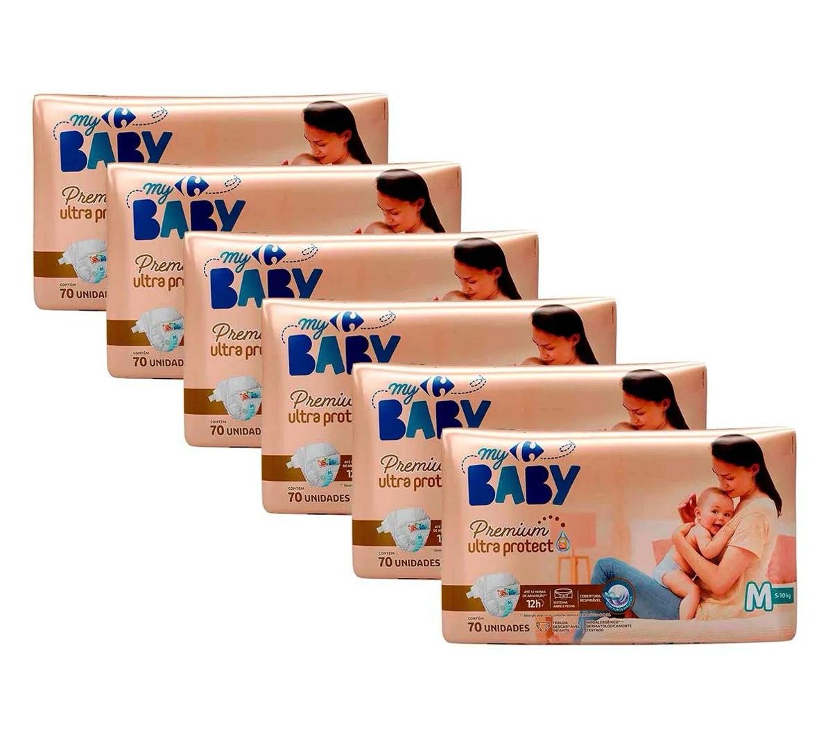 Fralda Carrefour My Baby Soft & Protect M 420 Unidades