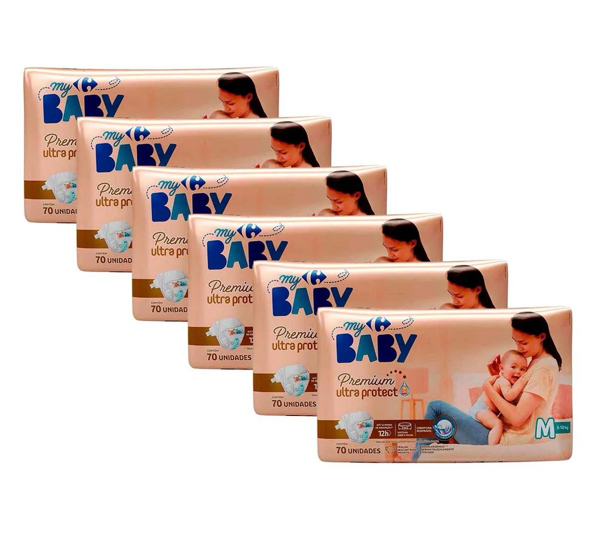 Fralda Carrefour My Baby Soft & Protect M 420 Unidades