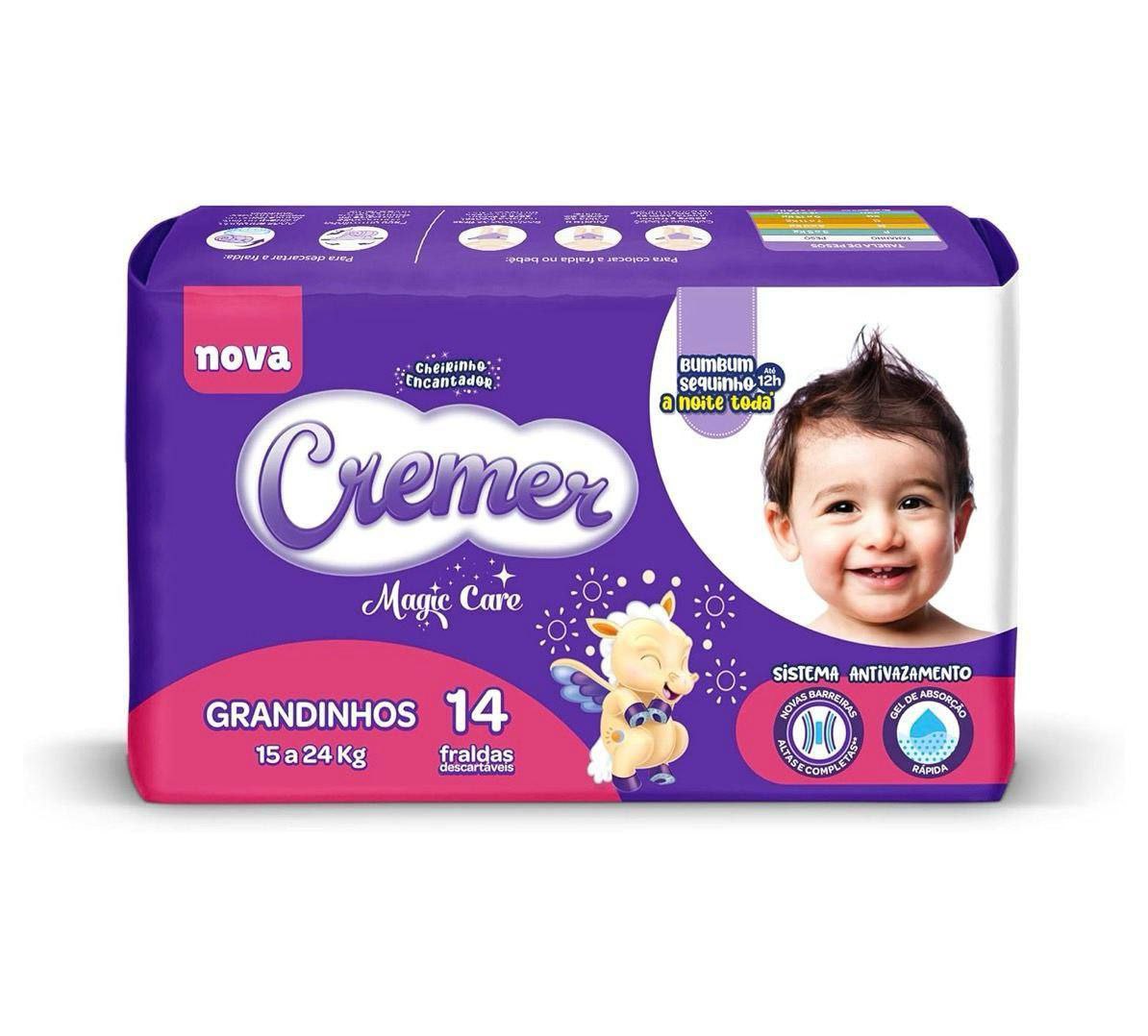 Fralda Cremer Jumbo Grandinhos 14 Unidades (15 a 24kg)