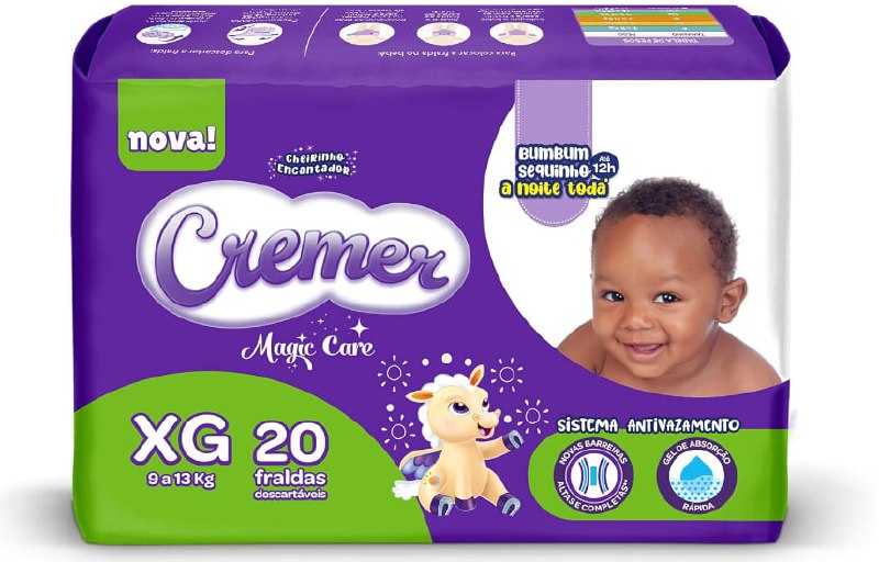 Fralda Cremer Jumbo XG 20 Unidades