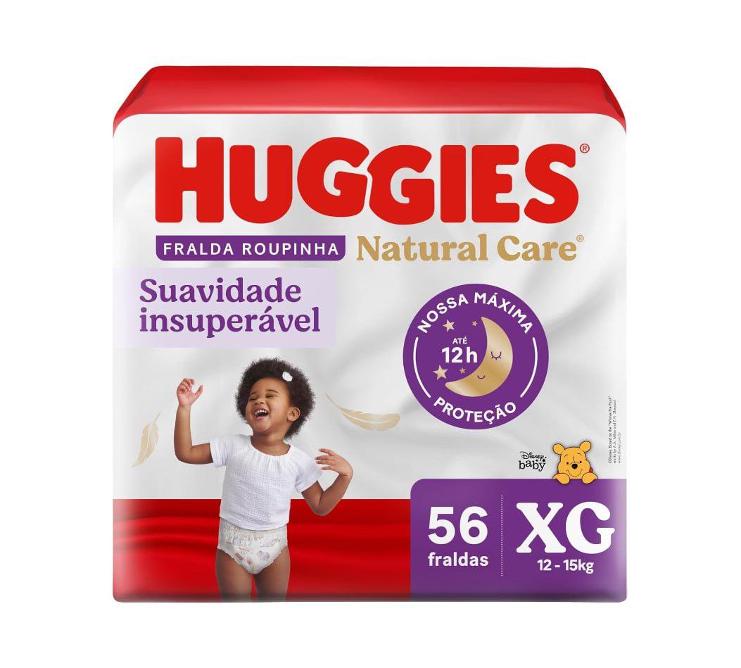 Fralda Huggies Natural Care Roupinha XG 56 unidades