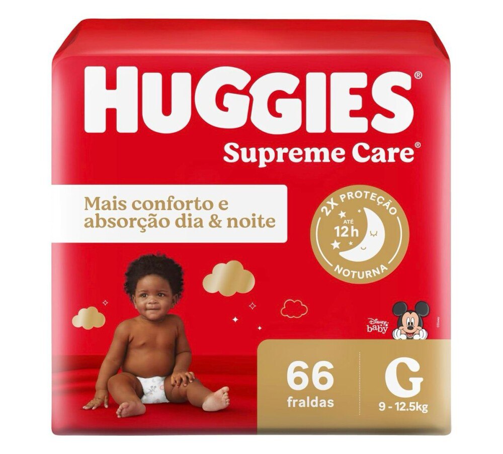 Fralda Huggies Supreme Care G com 66