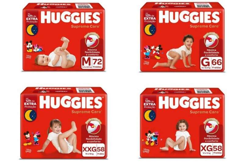 Fralda Huggies Supreme Care  M XG e XXG