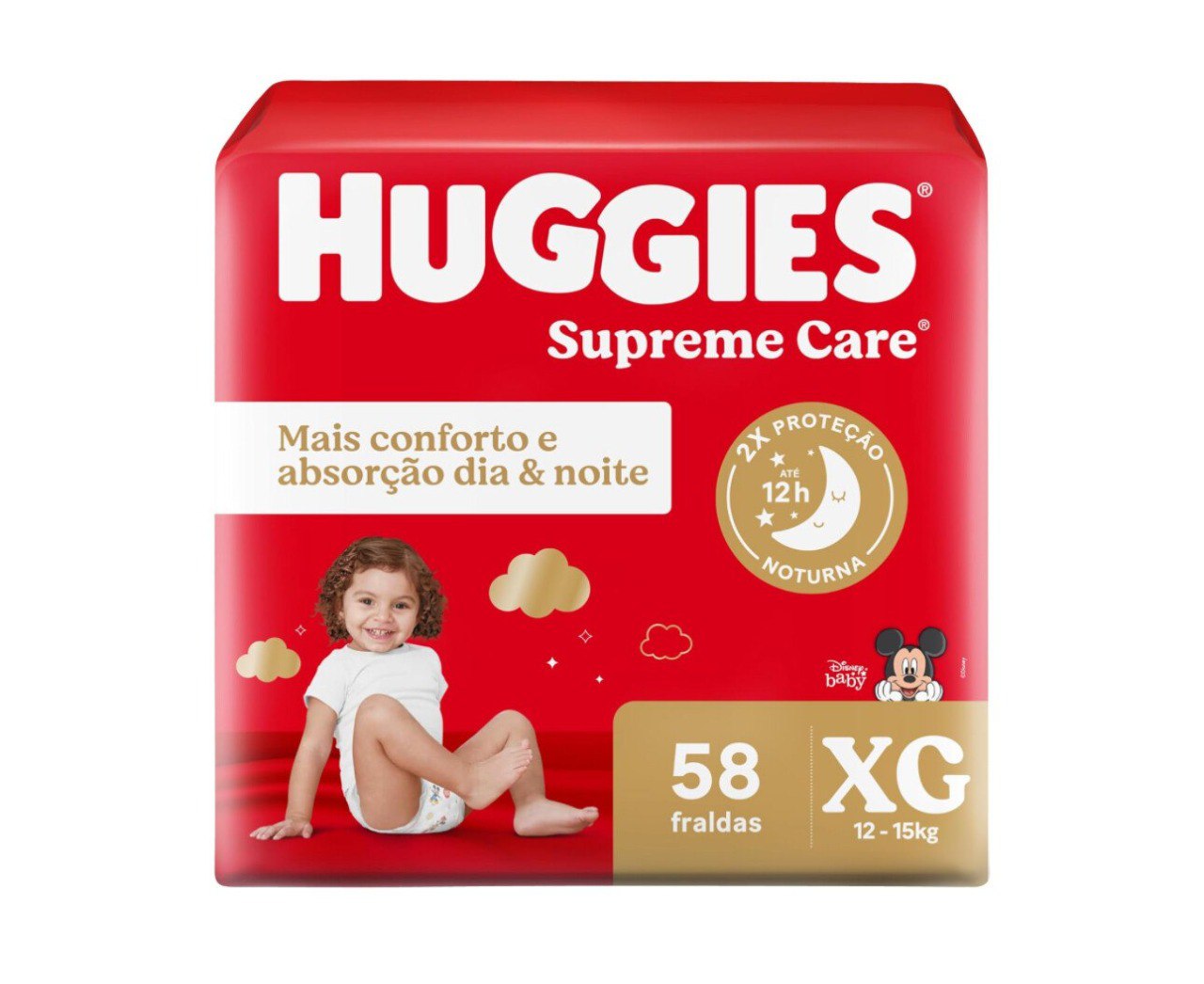 Fralda Huggies Supreme Care XG com 58