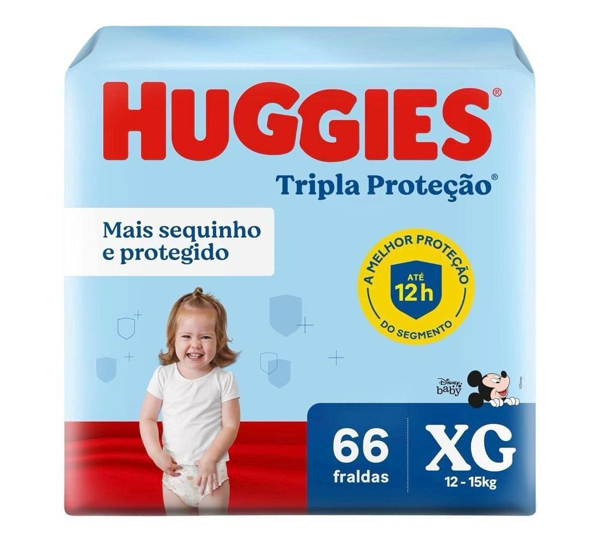 Fralda Huggies Tripla Proteção XG 66 unidades