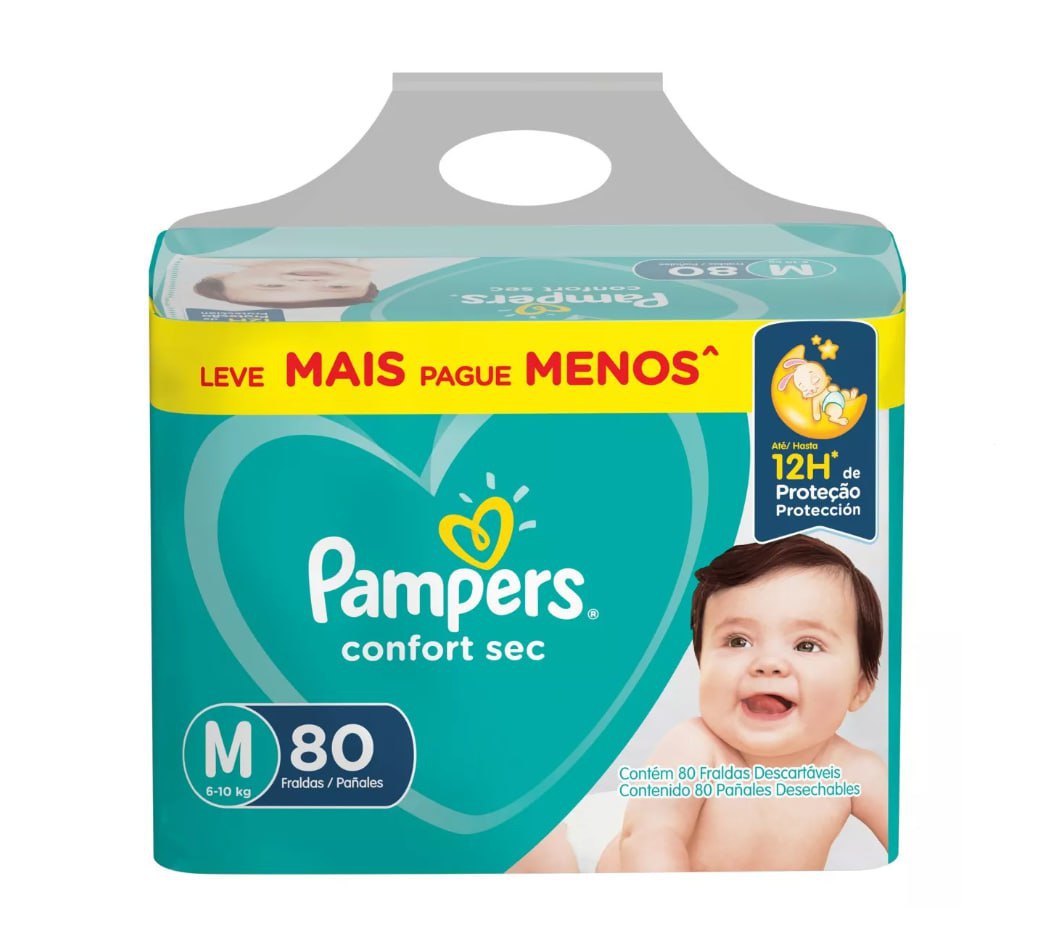 Fralda Pampers Confort Sec M 80 unidades