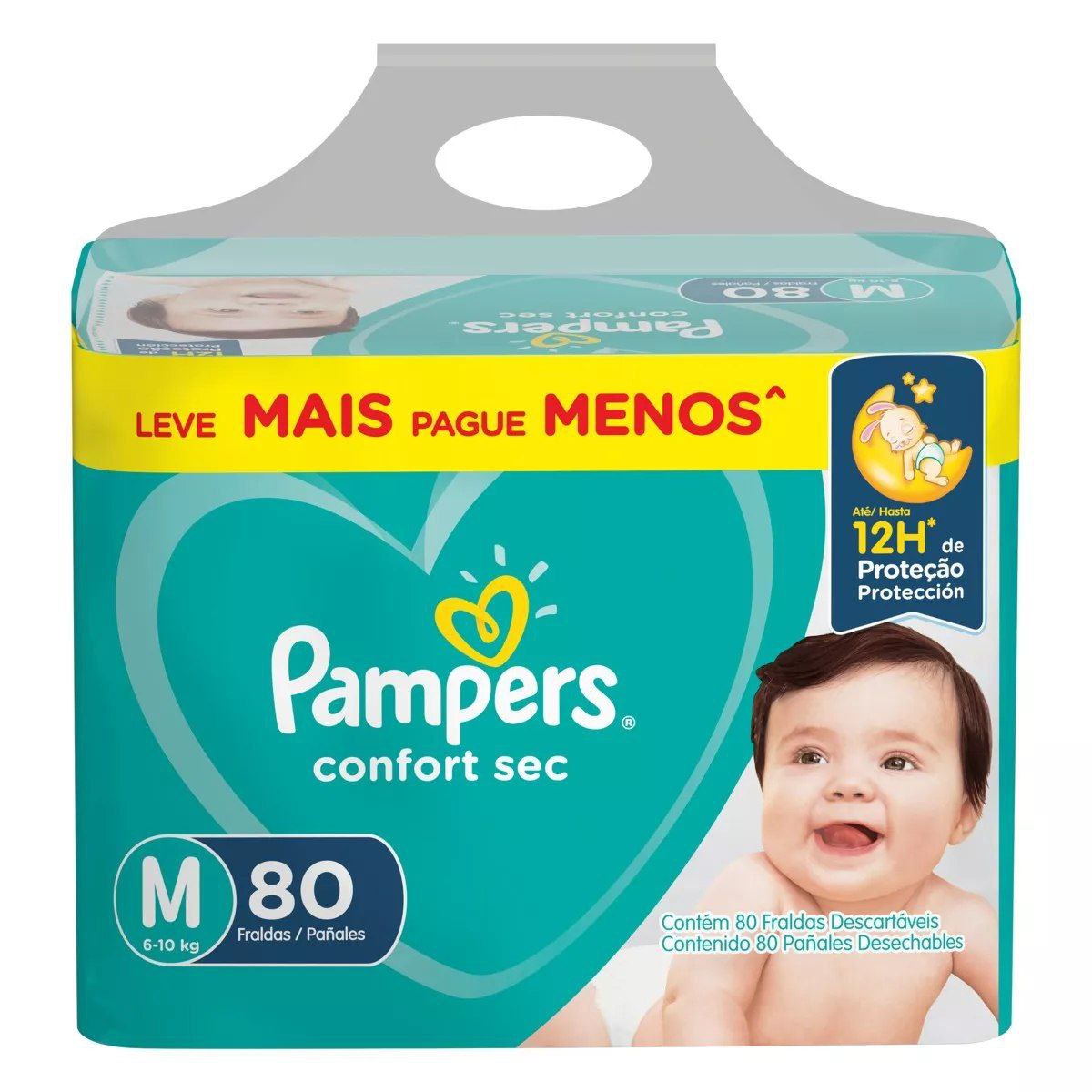 Fralda Pampers Confort Sec M com 80 Unidades