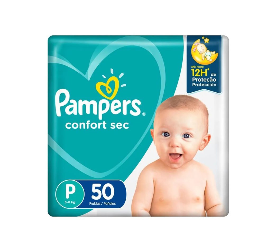 Fralda Pampers Confort Sec P 50 Unidades