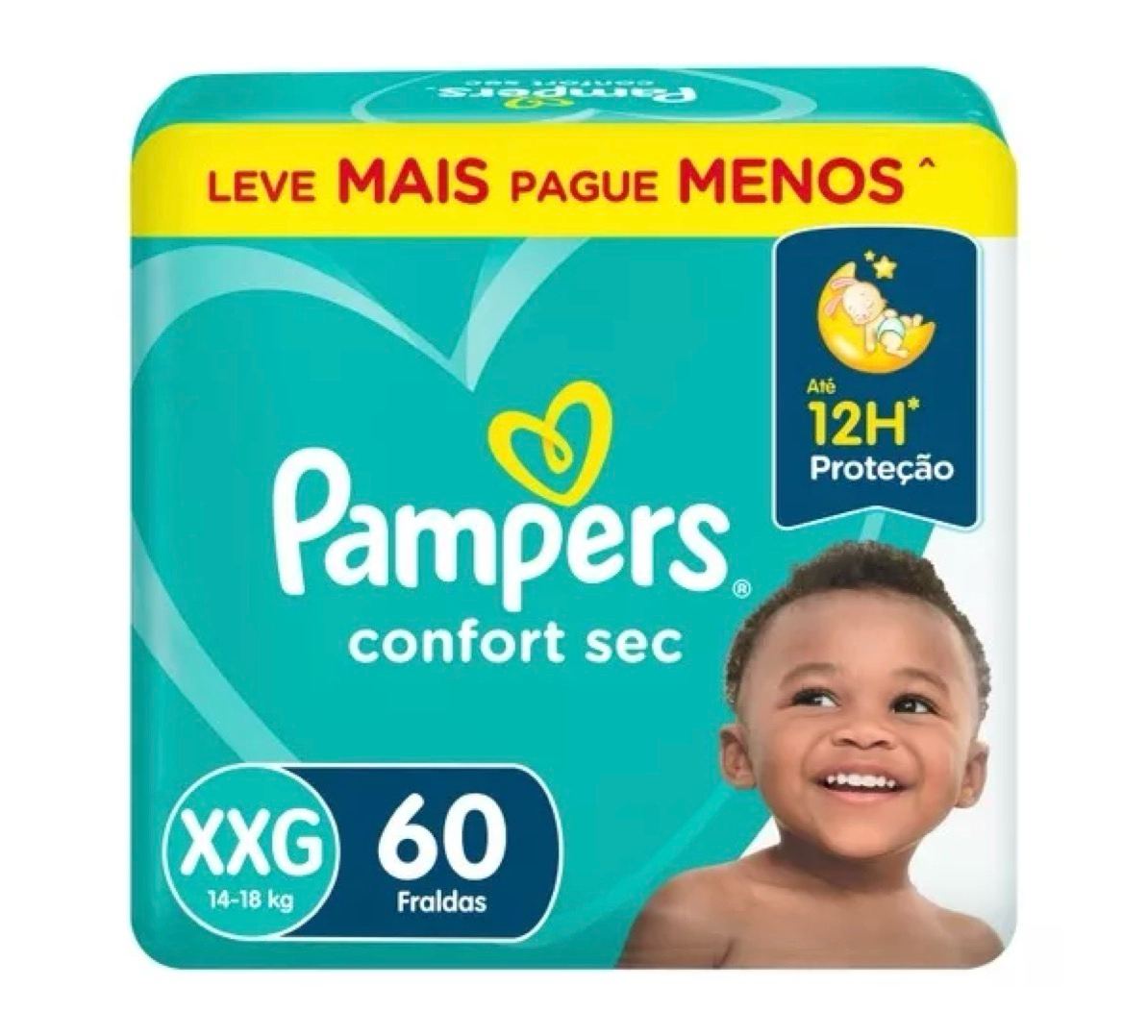 Fralda Pampers Confort Sec XXG 60 unidades