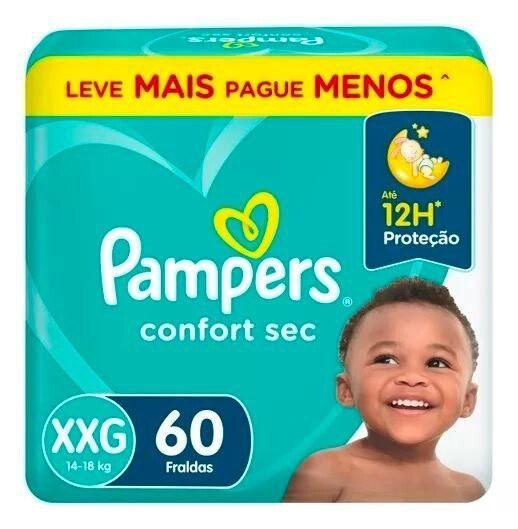 Fralda Pampers Confort Sec XXG com 60 Unidades