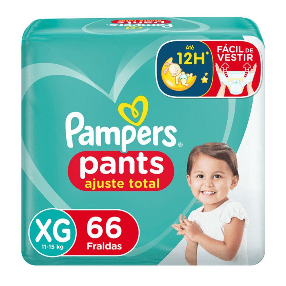 Fralda Pampers Pants Ajuste Total XG 66 un