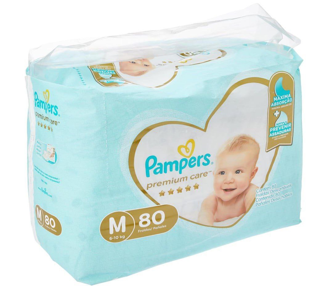 Fralda Pampers Premium Care M 80 Unidades