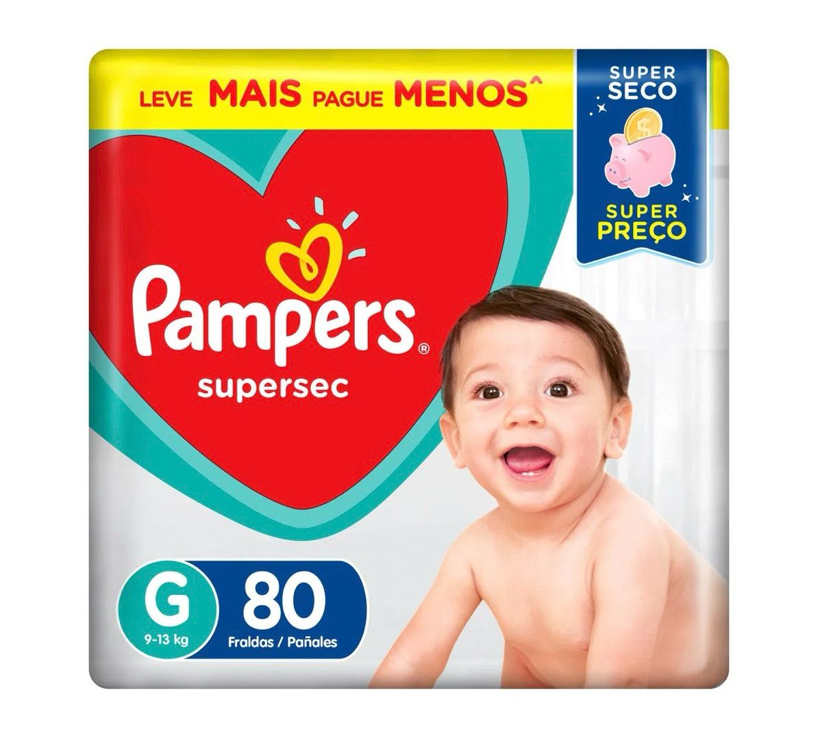Fralda Pampers Supersec G 80 unidades