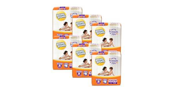 Fralda Pom Pom Protek Proteção de Mãe Jumbo XXG 108 Unidades