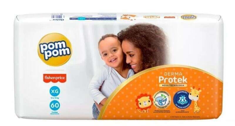 Fralda Pom Pom Protek Proteção de Mãe XG com 60